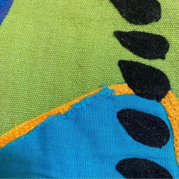 Freda Sugar Skull Braids Embroidered Pillow Cover Shabby Day Of Dead 13 x 19 In. - Picture 9 of 15